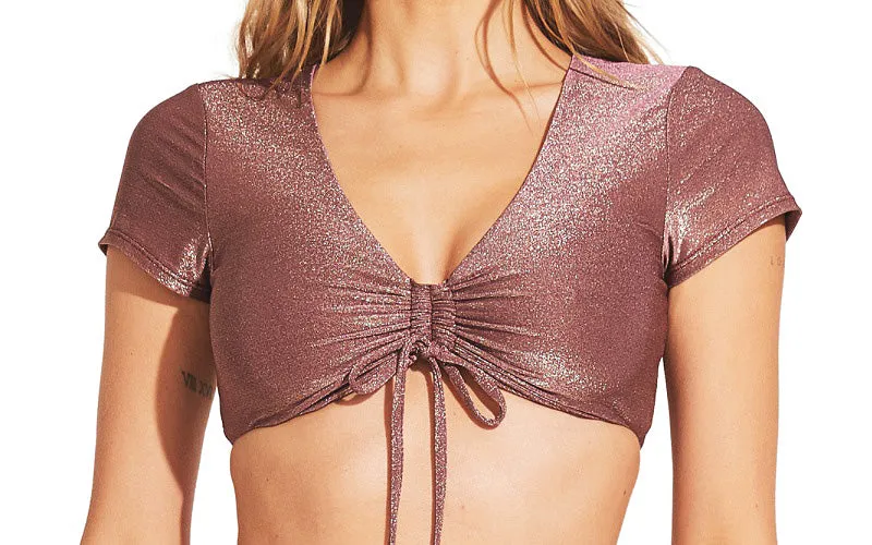 Gemma Ruched Crop-Elle Tie Side Bikini ::RET