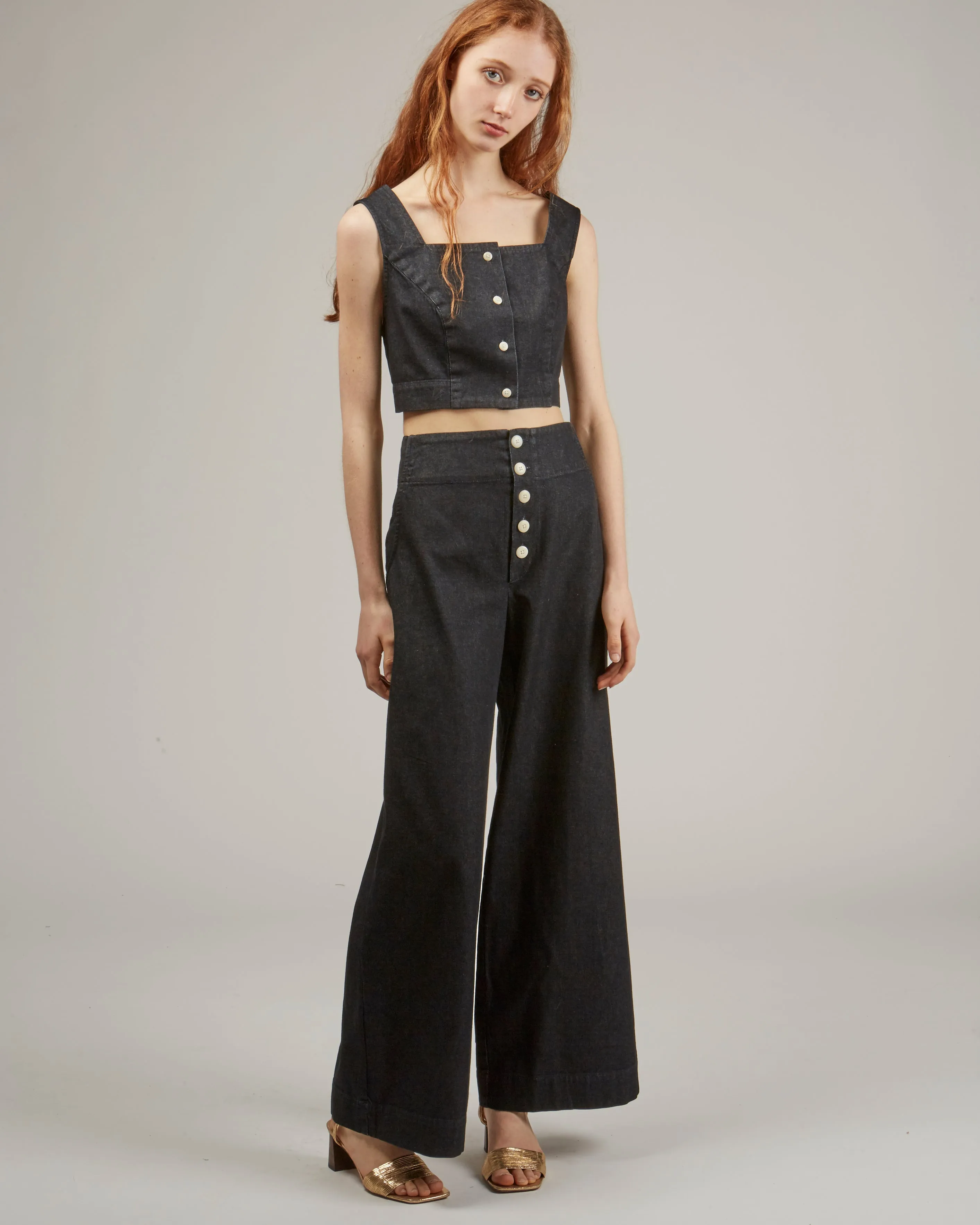 Ginny crop denim top