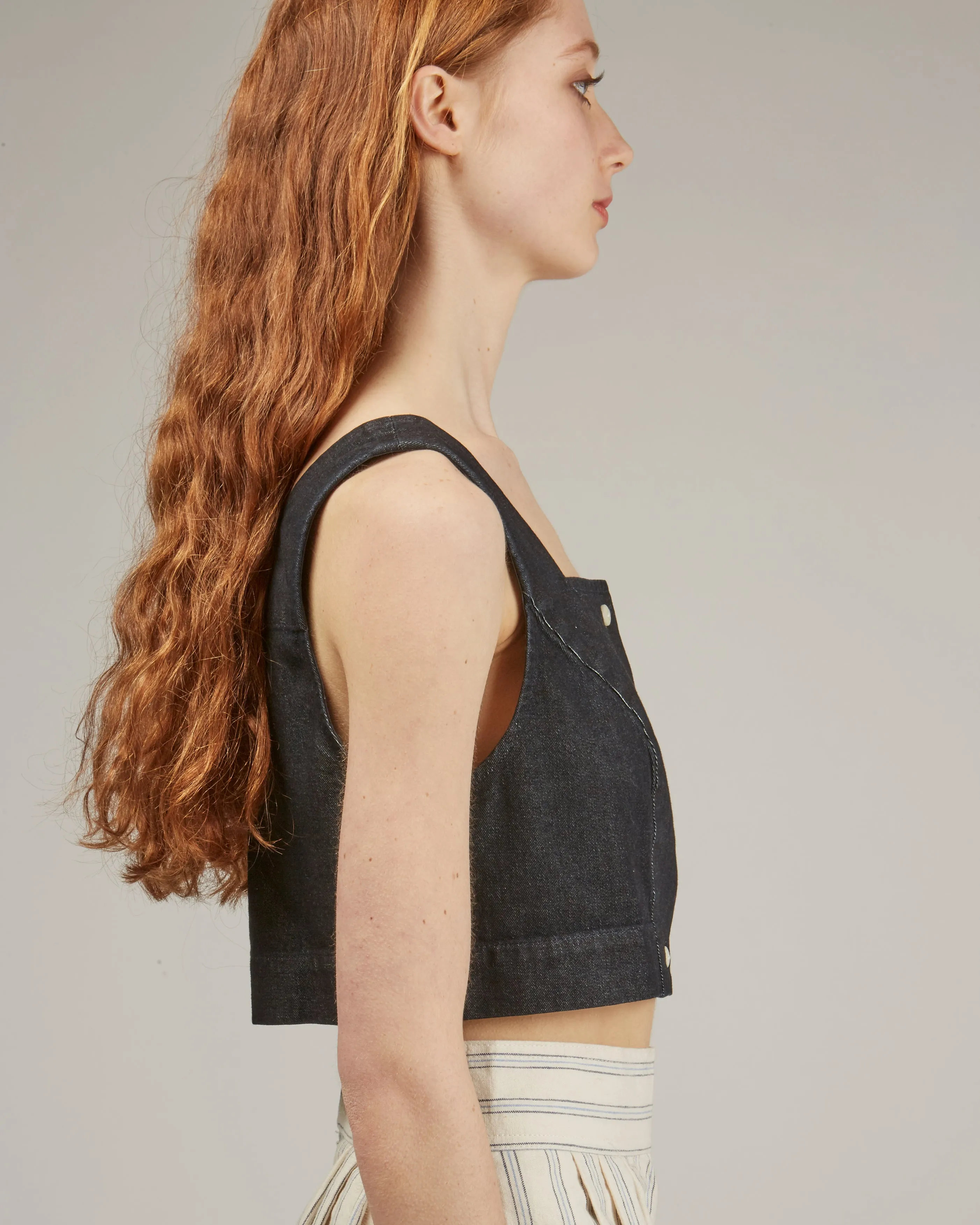 Ginny crop denim top