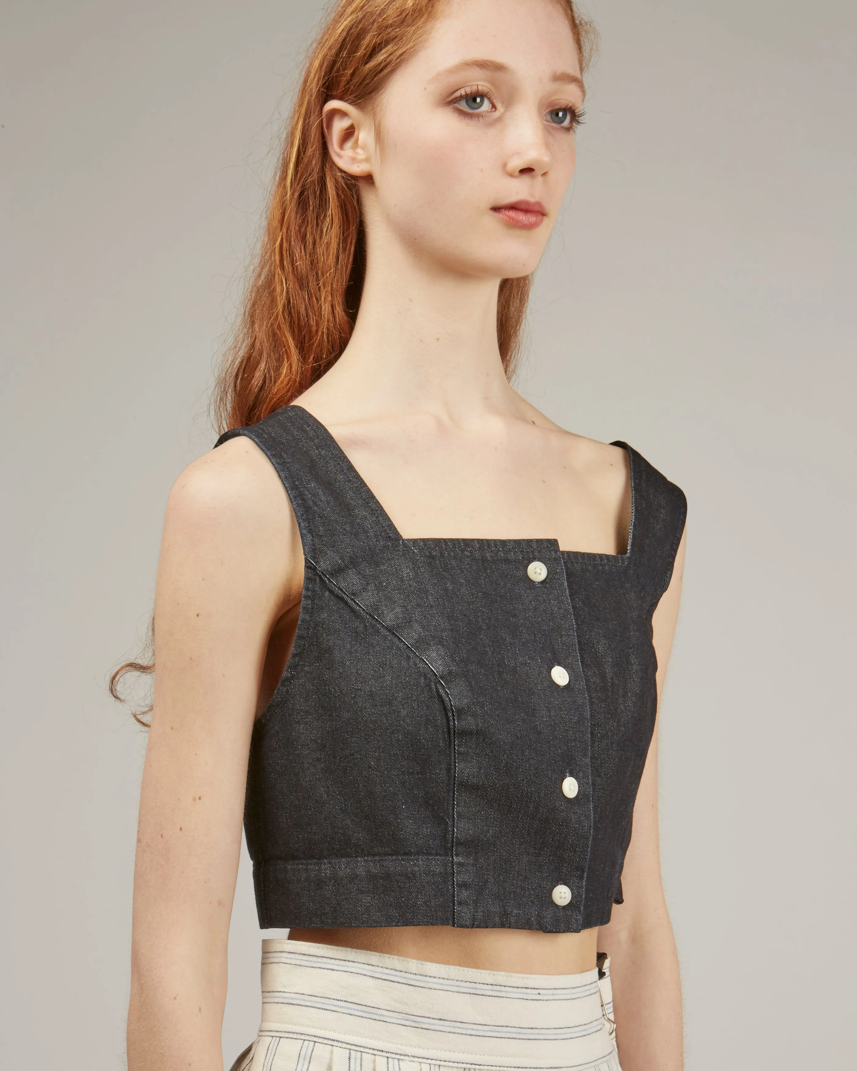Ginny crop denim top