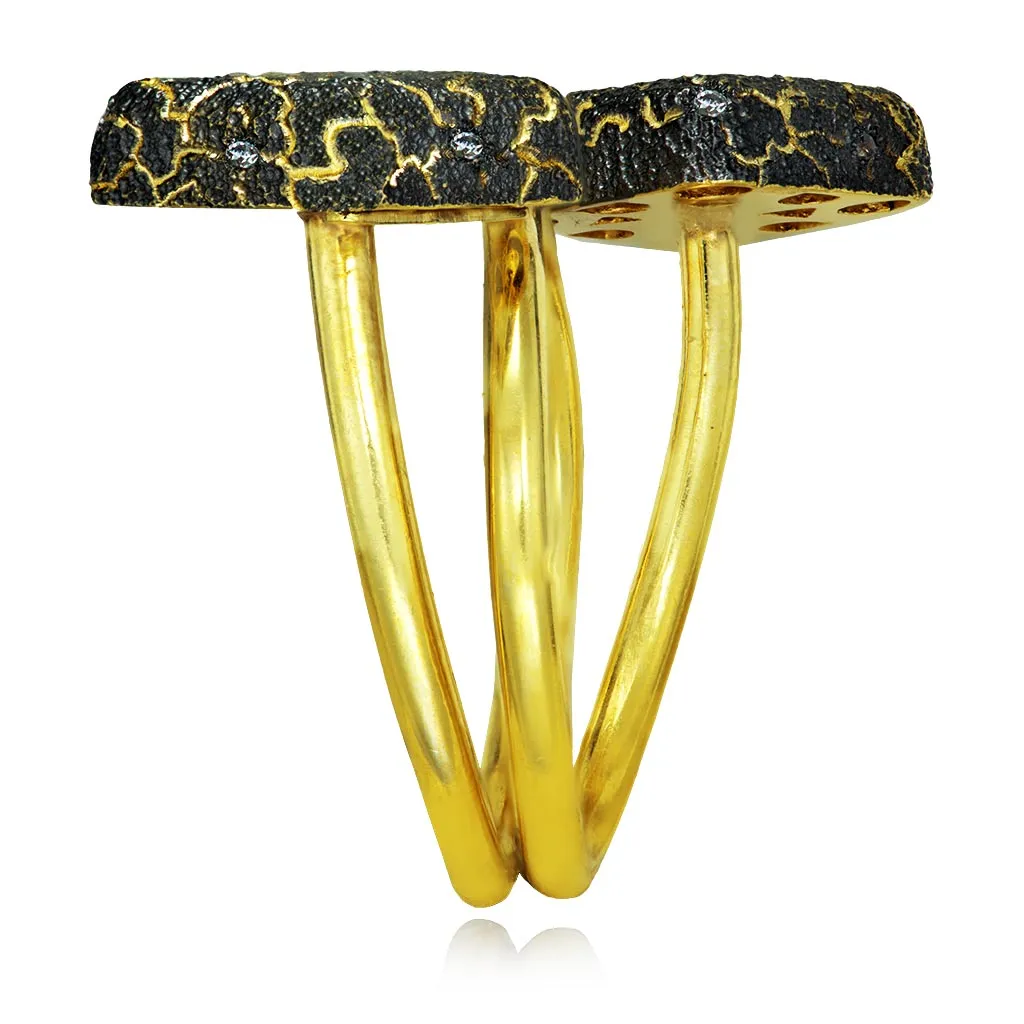 Gold Dice Ring with Diamonds