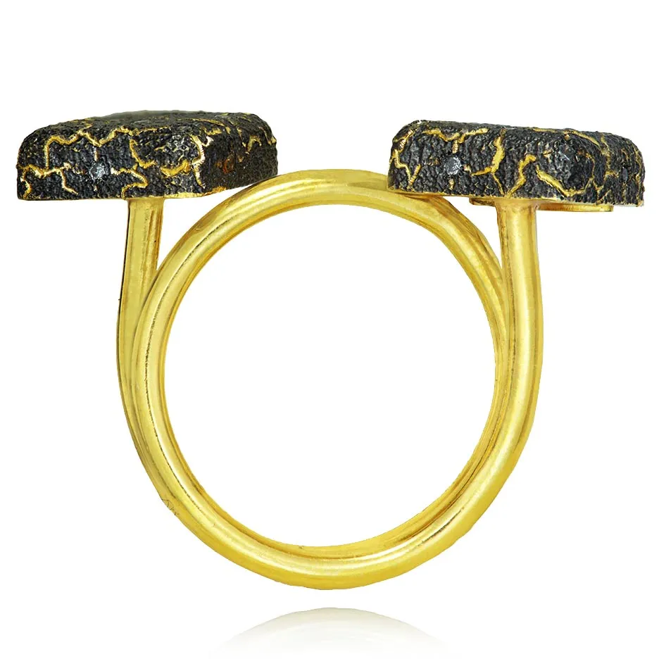 Gold Dice Ring with Diamonds