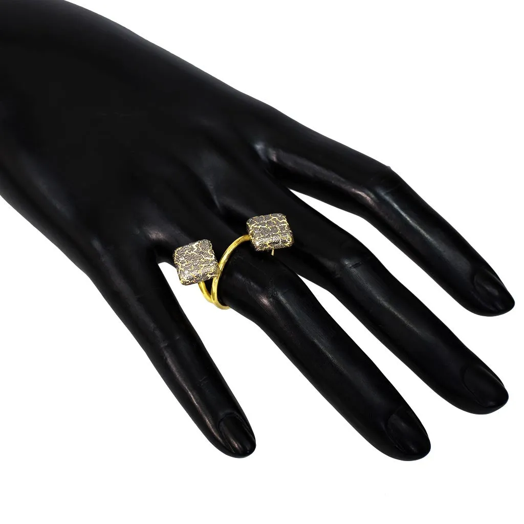 Gold Dice Ring with Diamonds