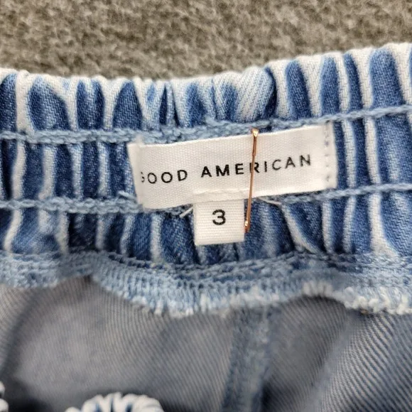 Good American Shorts Women's Large (GA Size 3) Blue Weightless High-Rise Denim