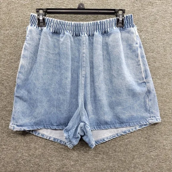 Good American Shorts Women's Large (GA Size 3) Blue Weightless High-Rise Denim