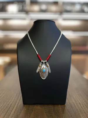 Goros Turquoise Spoon With Heart Wheel Feather Setup