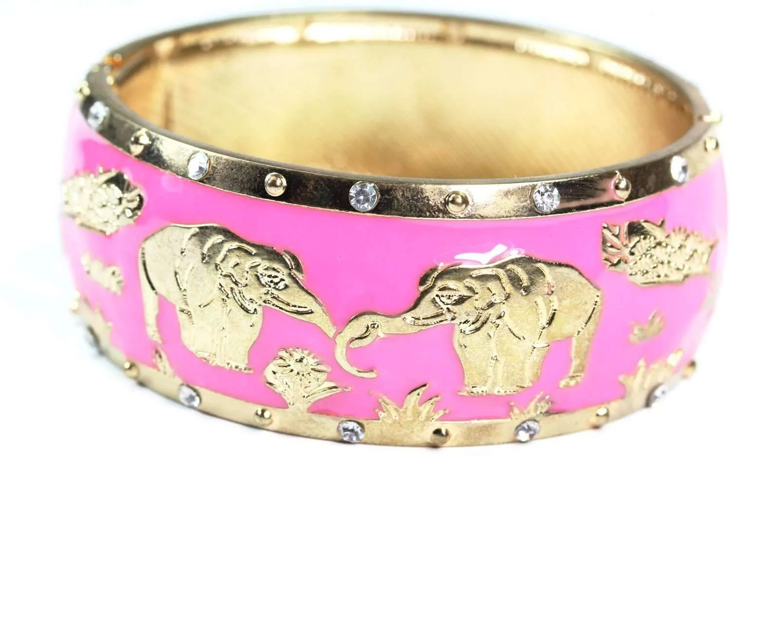 Grazing Elephants Cuff Bangle