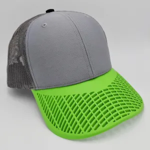 Grey and Neon Green Trucker Hat