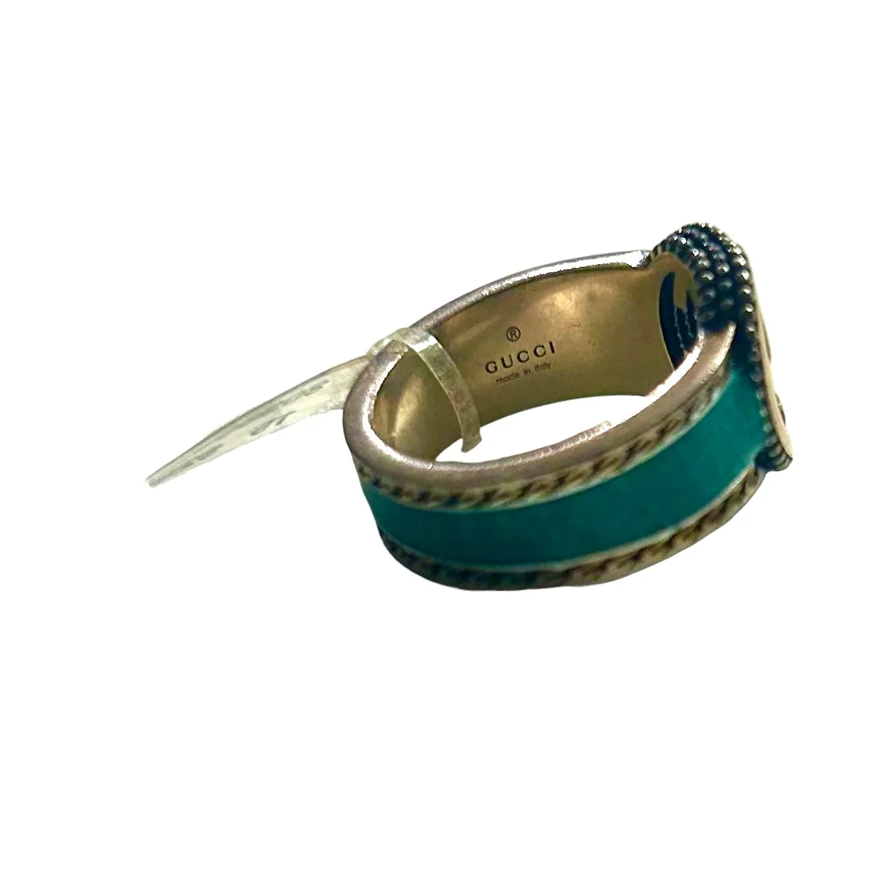 GUCCI- Interlocking GG Enamel Ring, Gucci Size-15