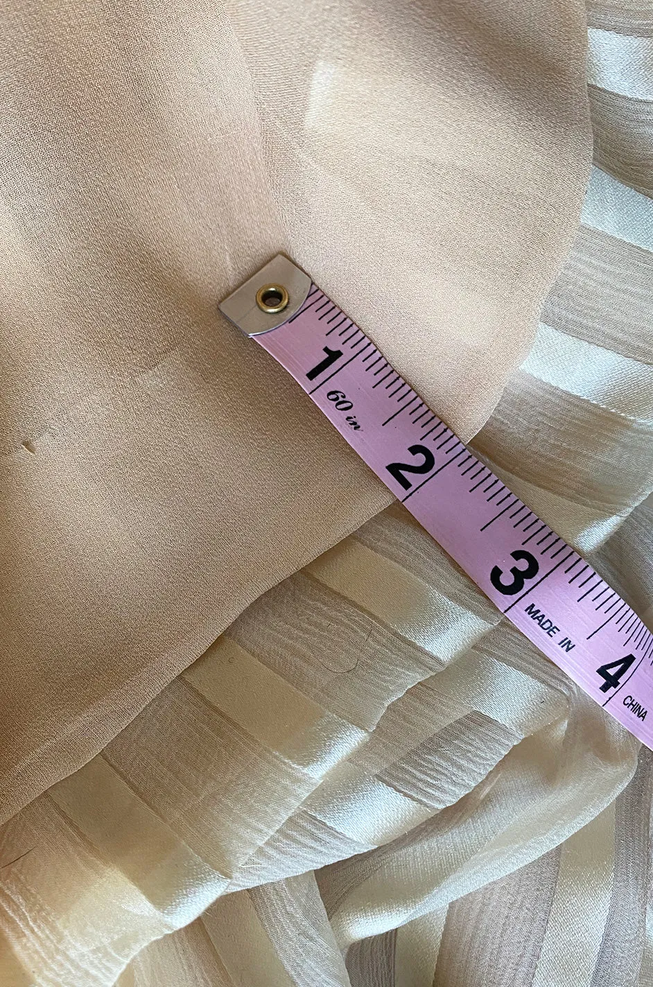 Halston 1976 Ivory Ribbon Silk Chiffon Ivory Jumpsuit w Original Sash
