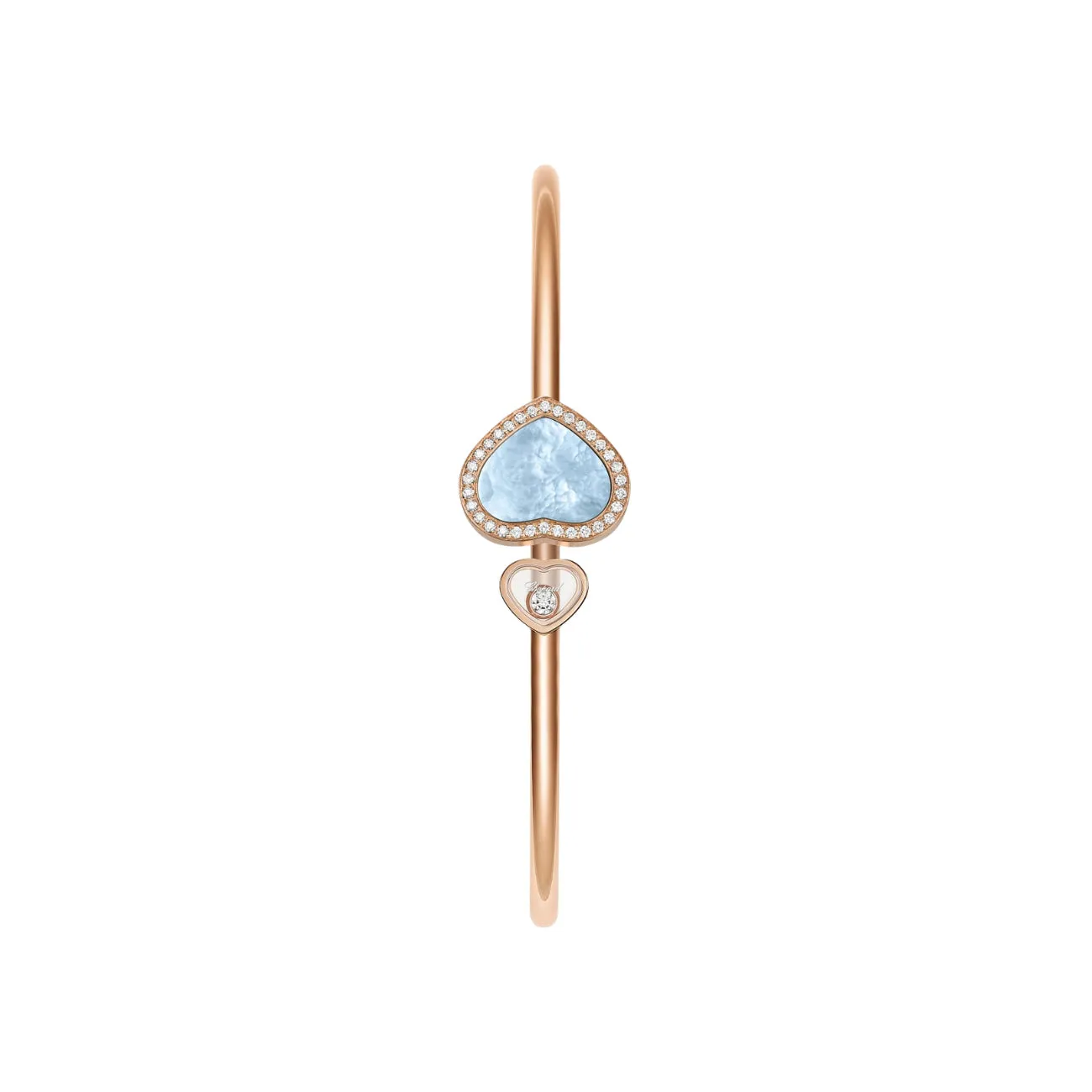 Happy Hearts Ethical Rose Gold Turquoise Mother of Pearl Bangle Bracelet