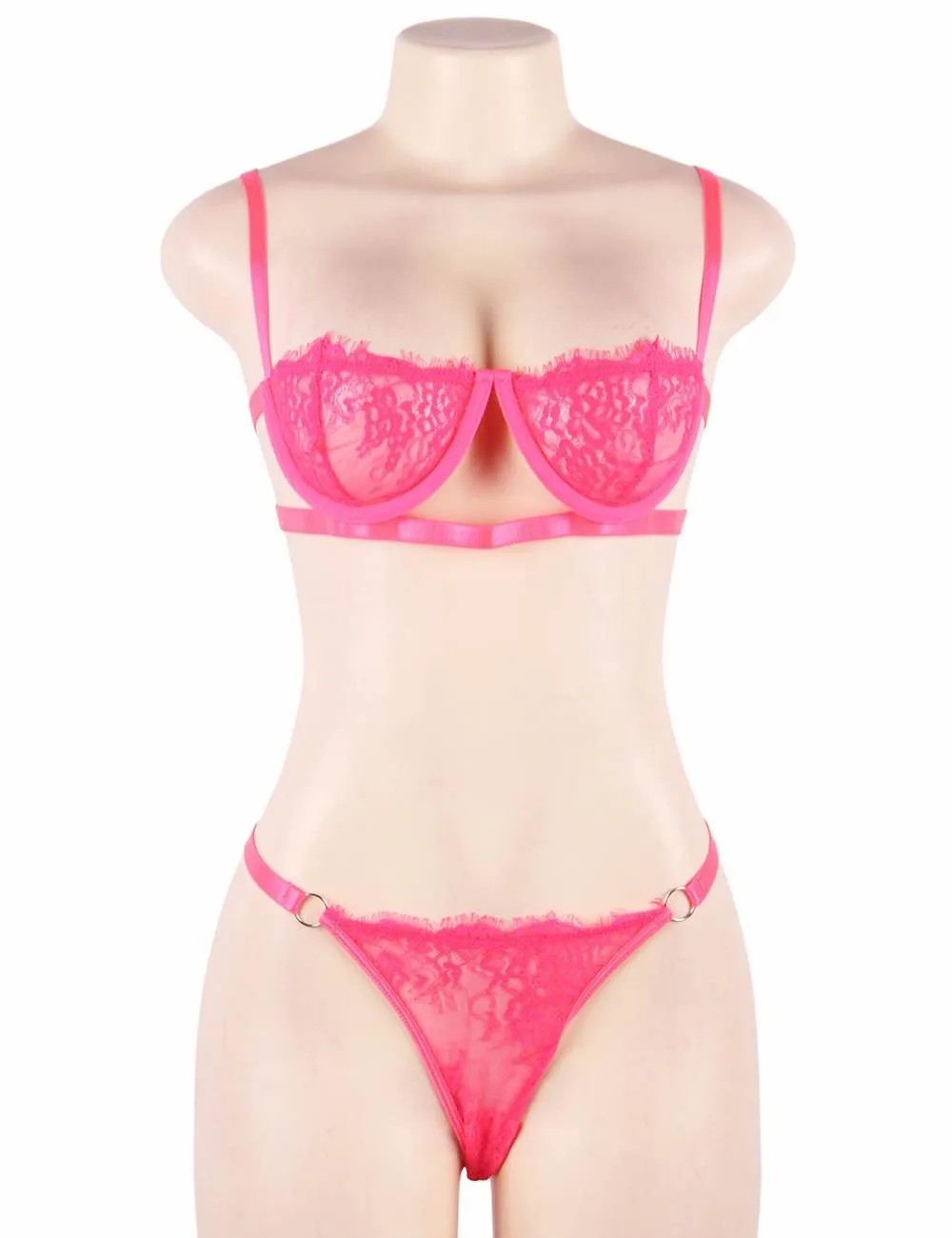 High Quality Beautiful Lingerie Egypt Lace Bra Set With Steel ring