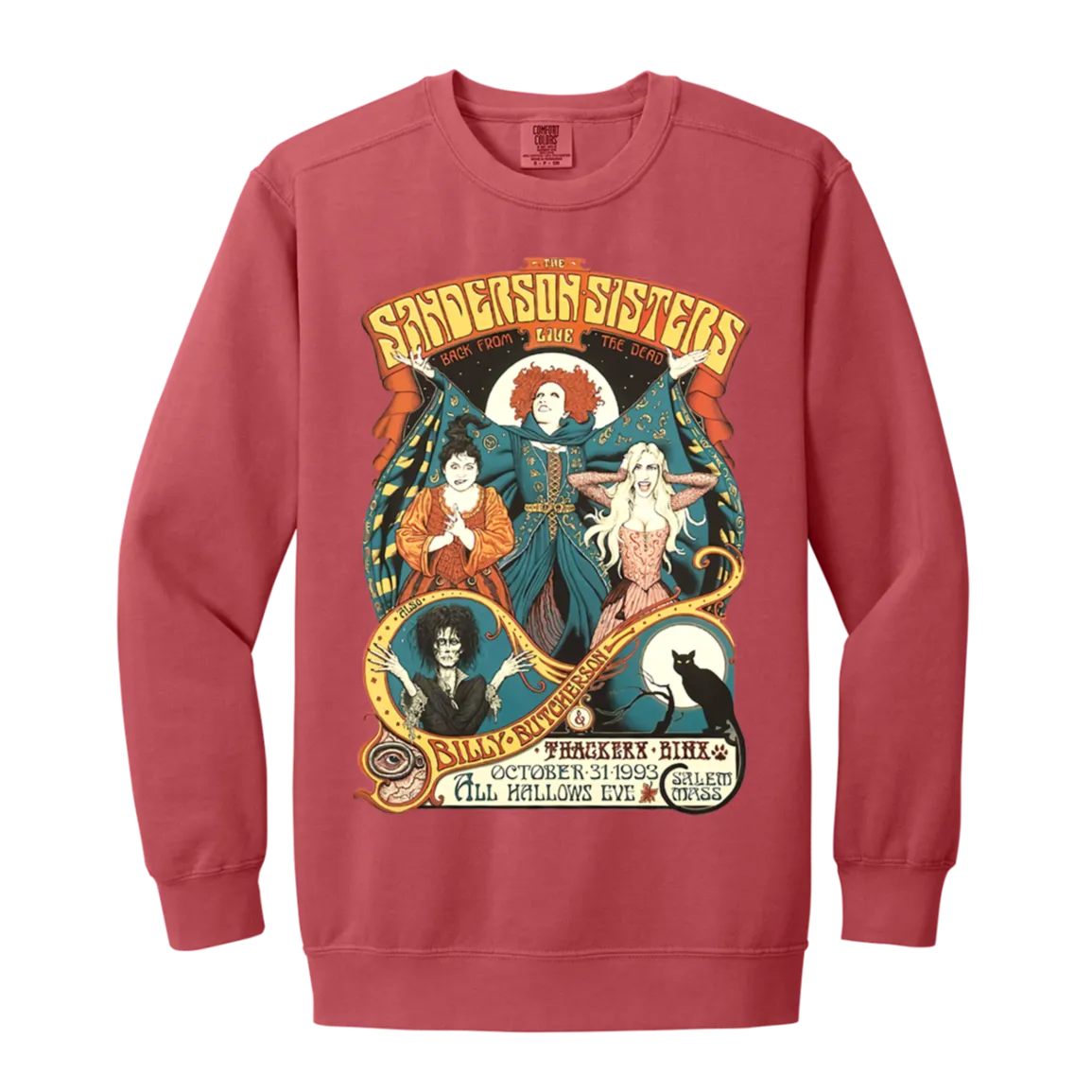 Hocus Pocus Bad Witches Comfort Colors Crewneck Sweatshirt – Cozy Up in Retro Witchy Style!