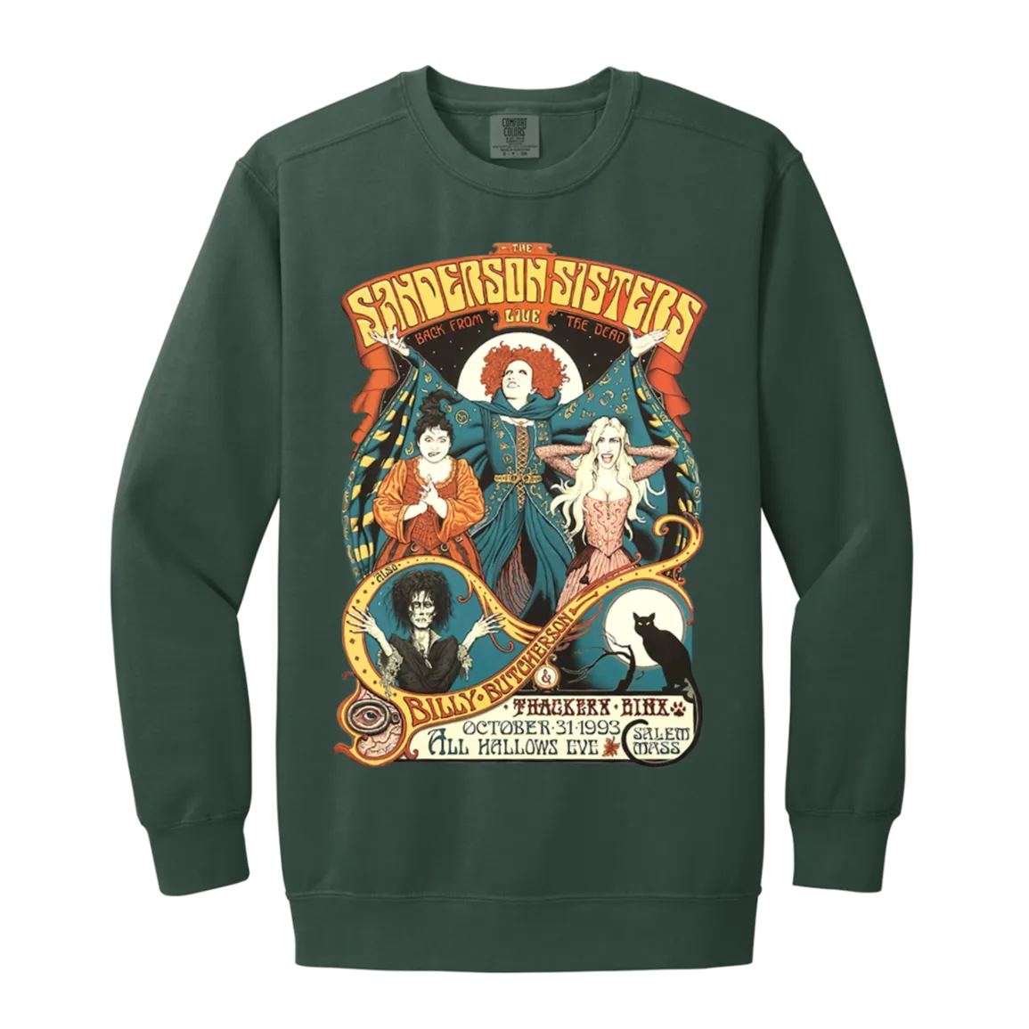 Hocus Pocus Bad Witches Comfort Colors Crewneck Sweatshirt – Cozy Up in Retro Witchy Style!