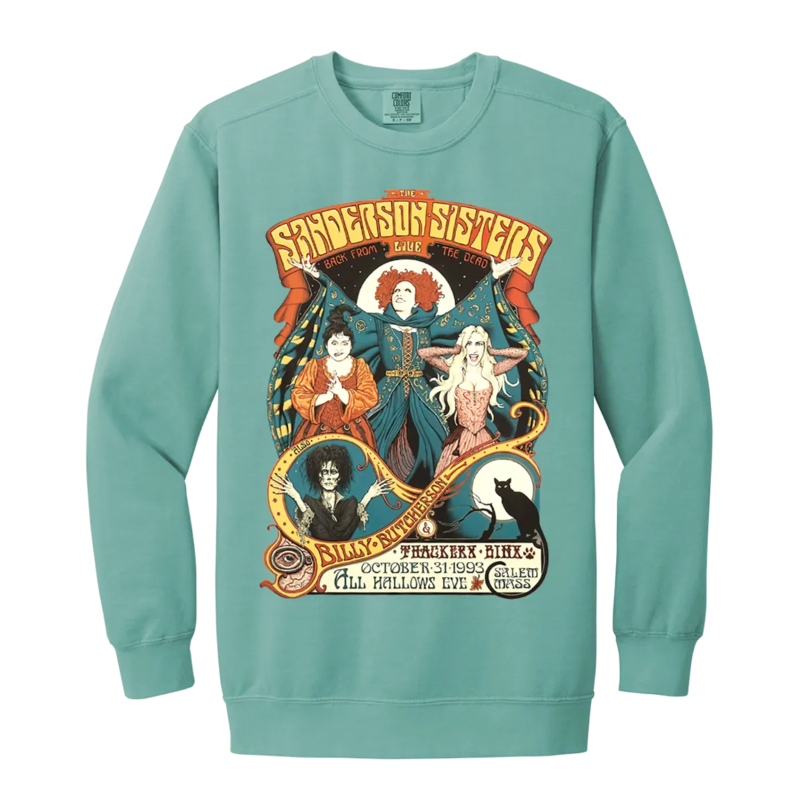 Hocus Pocus Bad Witches Comfort Colors Crewneck Sweatshirt – Cozy Up in Retro Witchy Style!