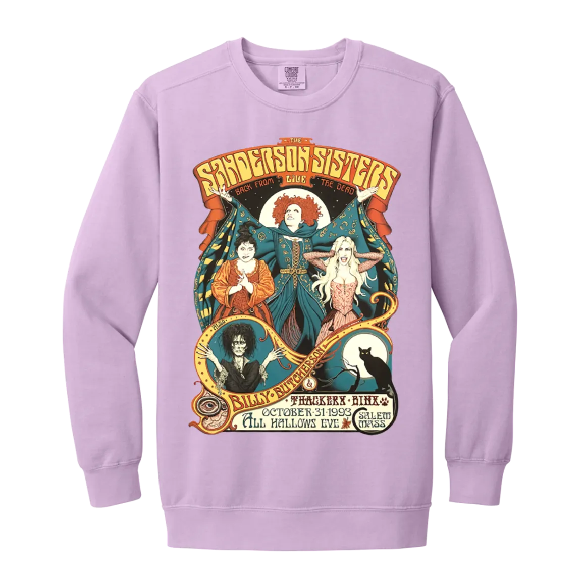 Hocus Pocus Bad Witches Comfort Colors Crewneck Sweatshirt – Cozy Up in Retro Witchy Style!