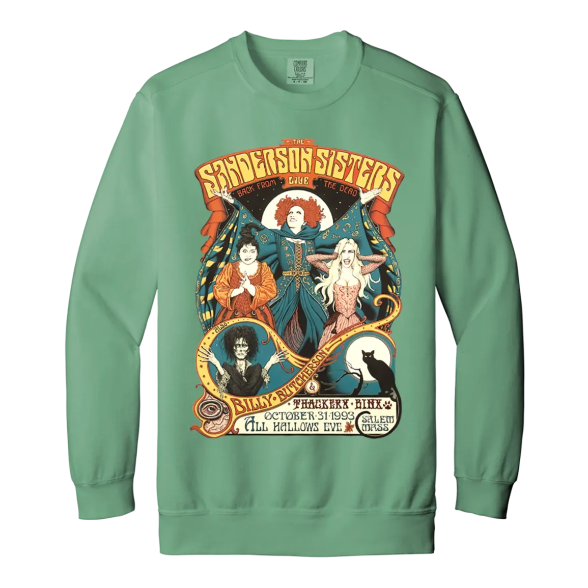 Hocus Pocus Bad Witches Comfort Colors Crewneck Sweatshirt – Cozy Up in Retro Witchy Style!