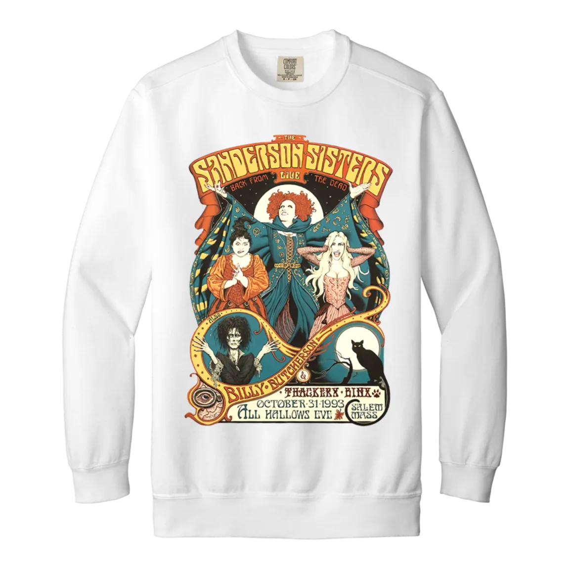 Hocus Pocus Bad Witches Comfort Colors Crewneck Sweatshirt – Cozy Up in Retro Witchy Style!