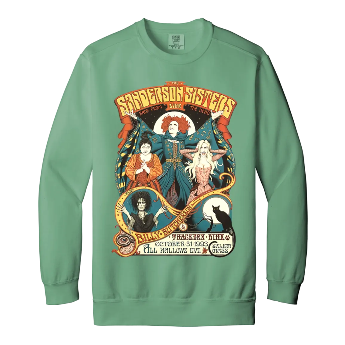 Hocus Pocus Bad Witches Comfort Colors Crewneck Sweatshirt – Cozy Up in Retro Witchy Style!