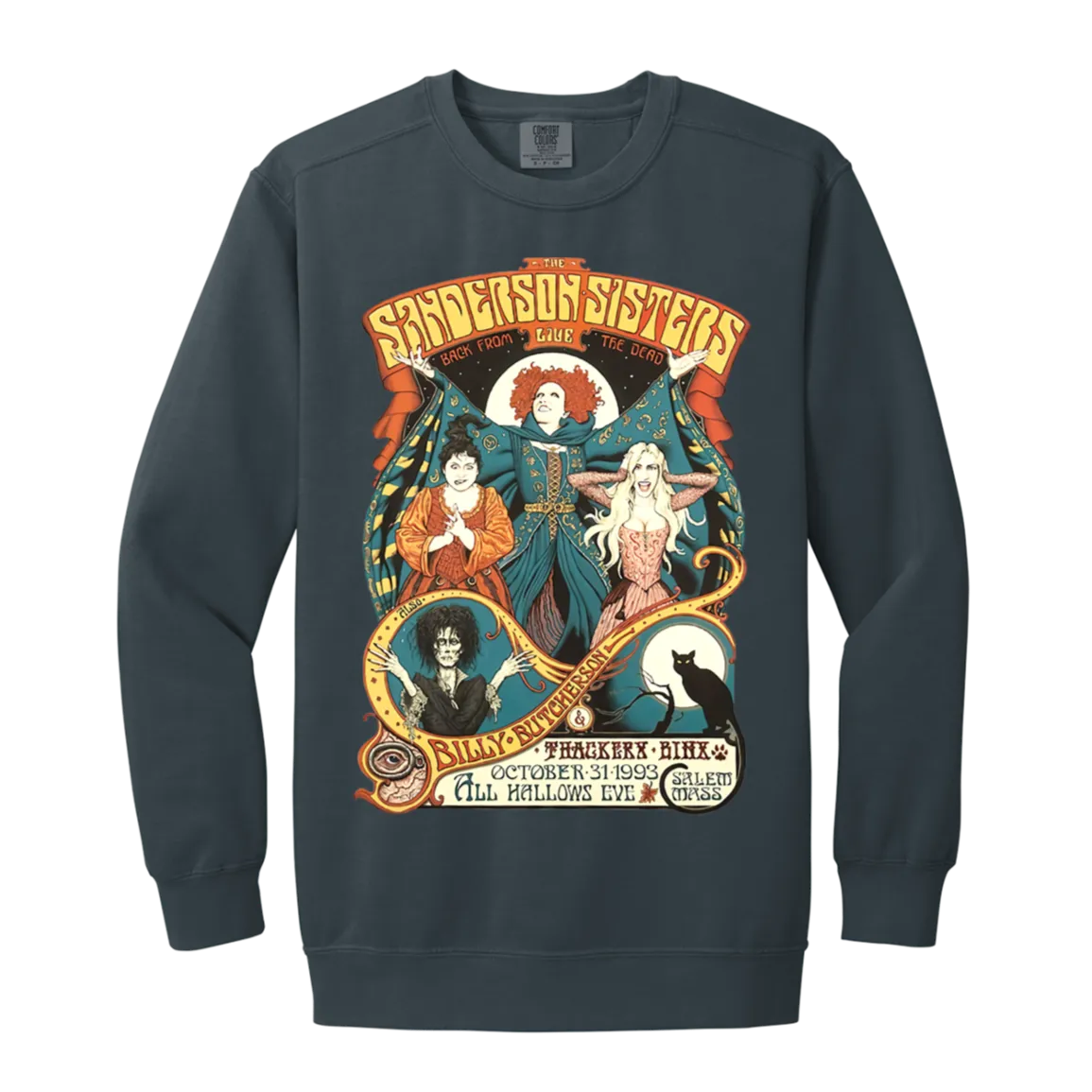 Hocus Pocus Bad Witches Comfort Colors Crewneck Sweatshirt – Cozy Up in Retro Witchy Style!