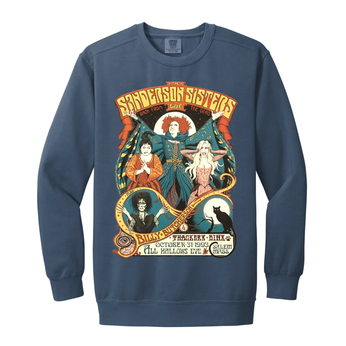 Hocus Pocus Bad Witches Comfort Colors Crewneck Sweatshirt – Cozy Up in Retro Witchy Style!