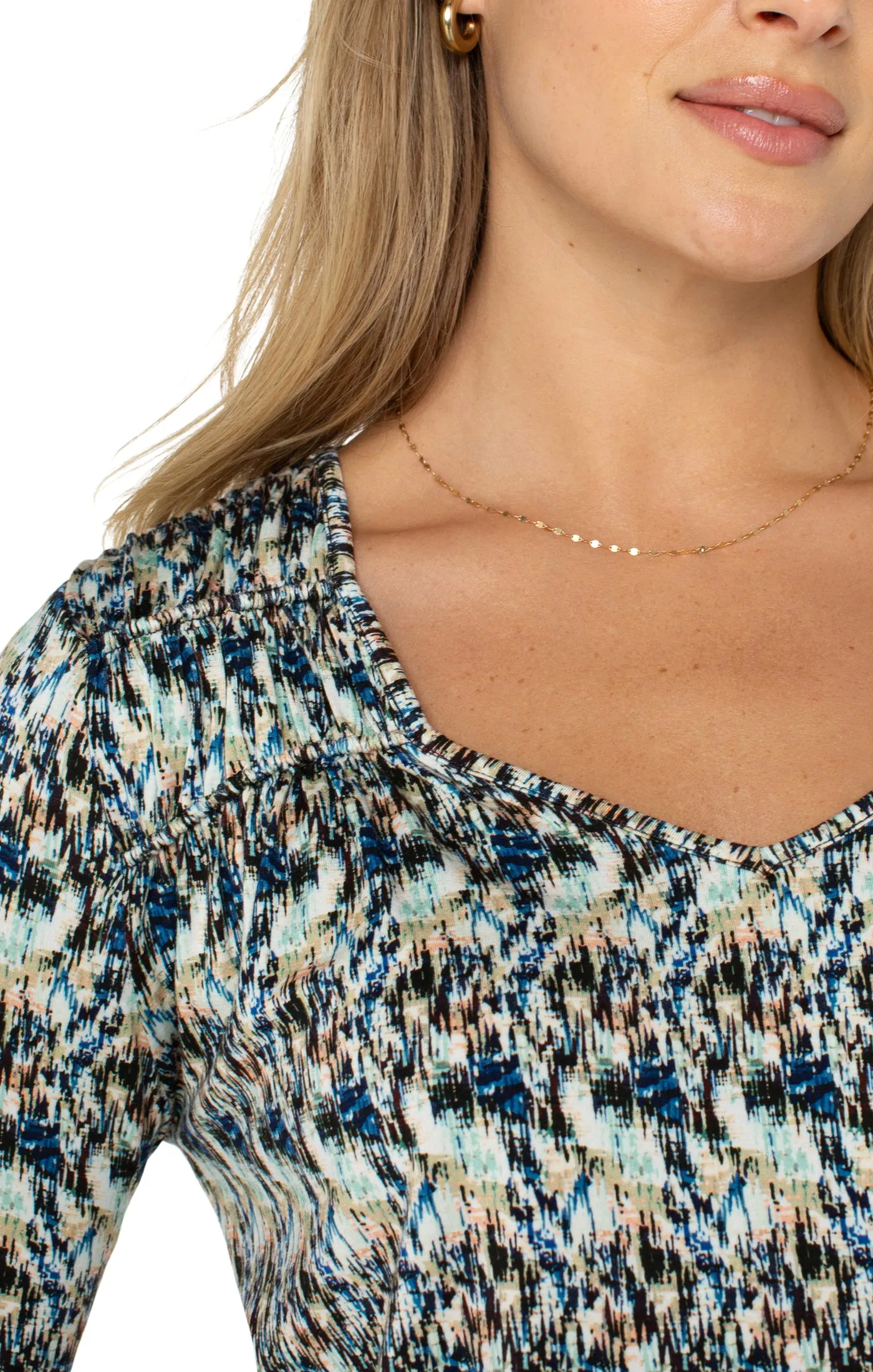 Ikat 3/4 Sleeve Top