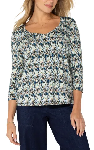 Ikat 3/4 Sleeve Top