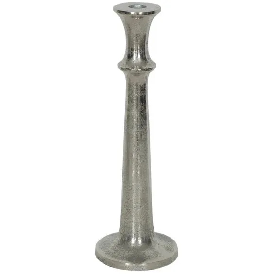 INDIA HOUSE- VINTAGE SILVER CANDLE HOLDER 14"