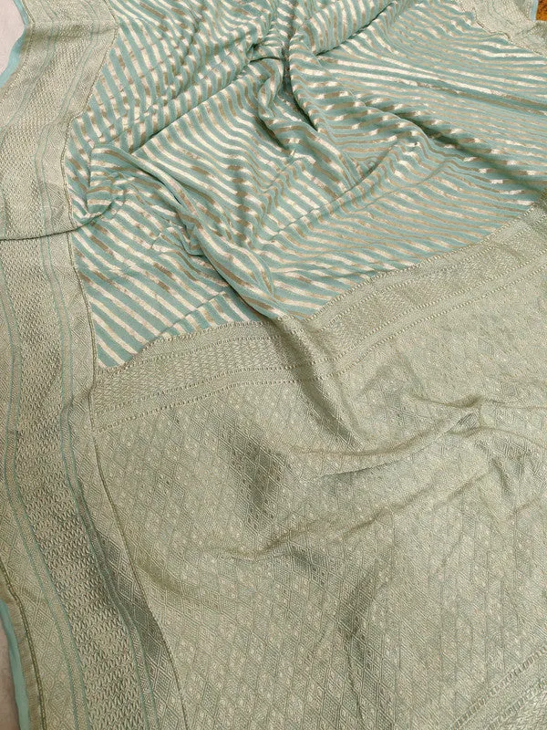 Introducing Pure Banarasi Khaddi Chiffon Georgette Silk Border Handloom Saree