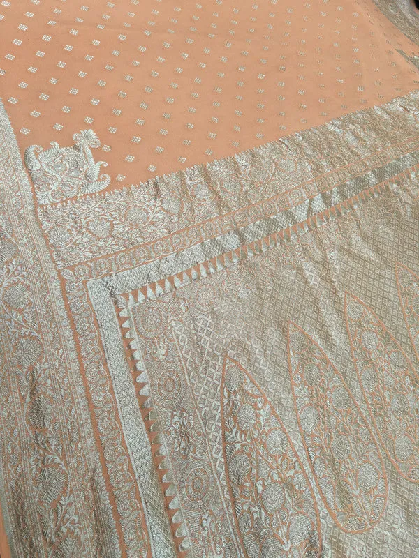 Introducing Pure Banarasi Khaddi Chiffon Georgette Silk Border Handloom Saree