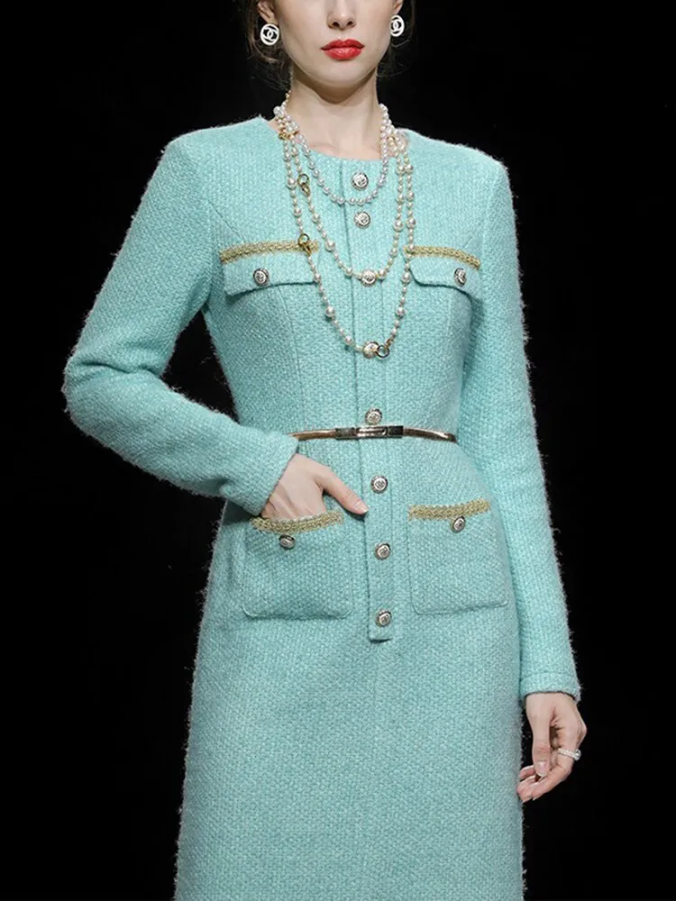 Jimena Slim Waist Tweed Dress