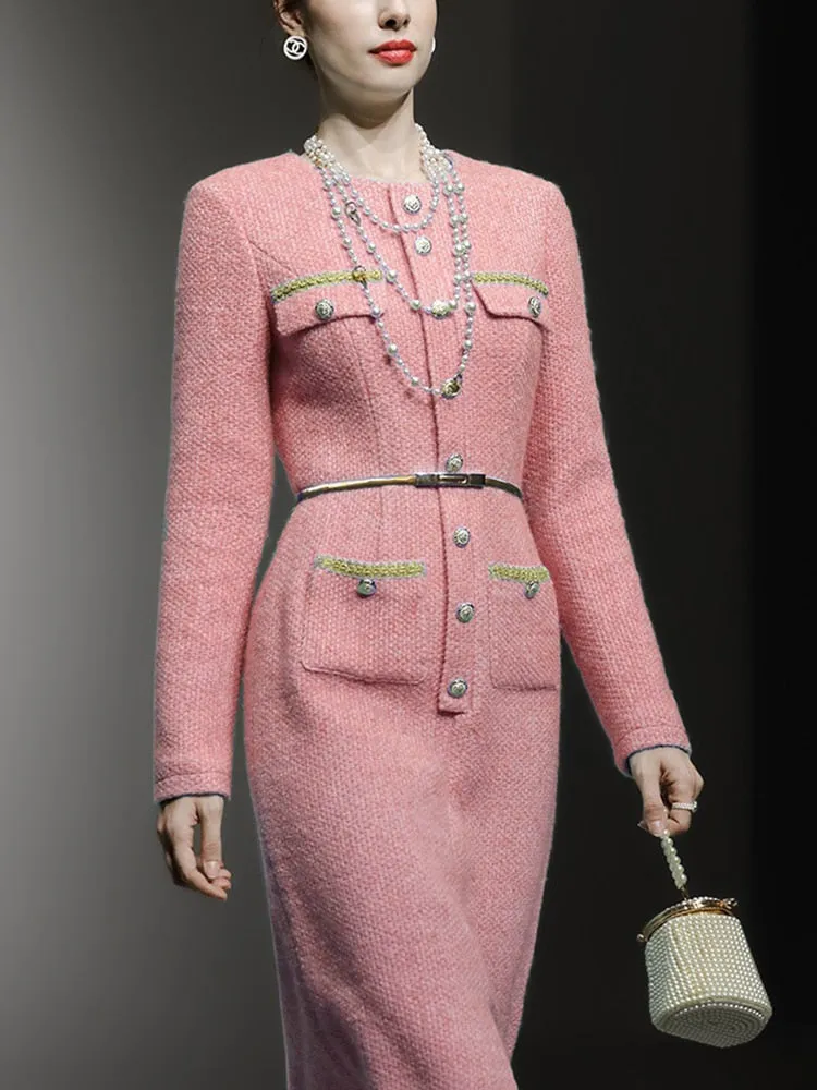 Jimena Slim Waist Tweed Dress