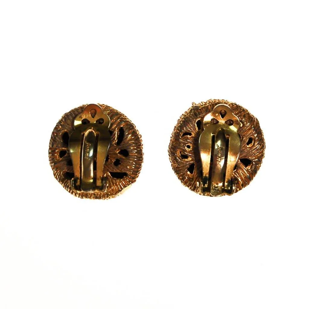 Jonne House of Schrager Black and Gold Clip Earrings