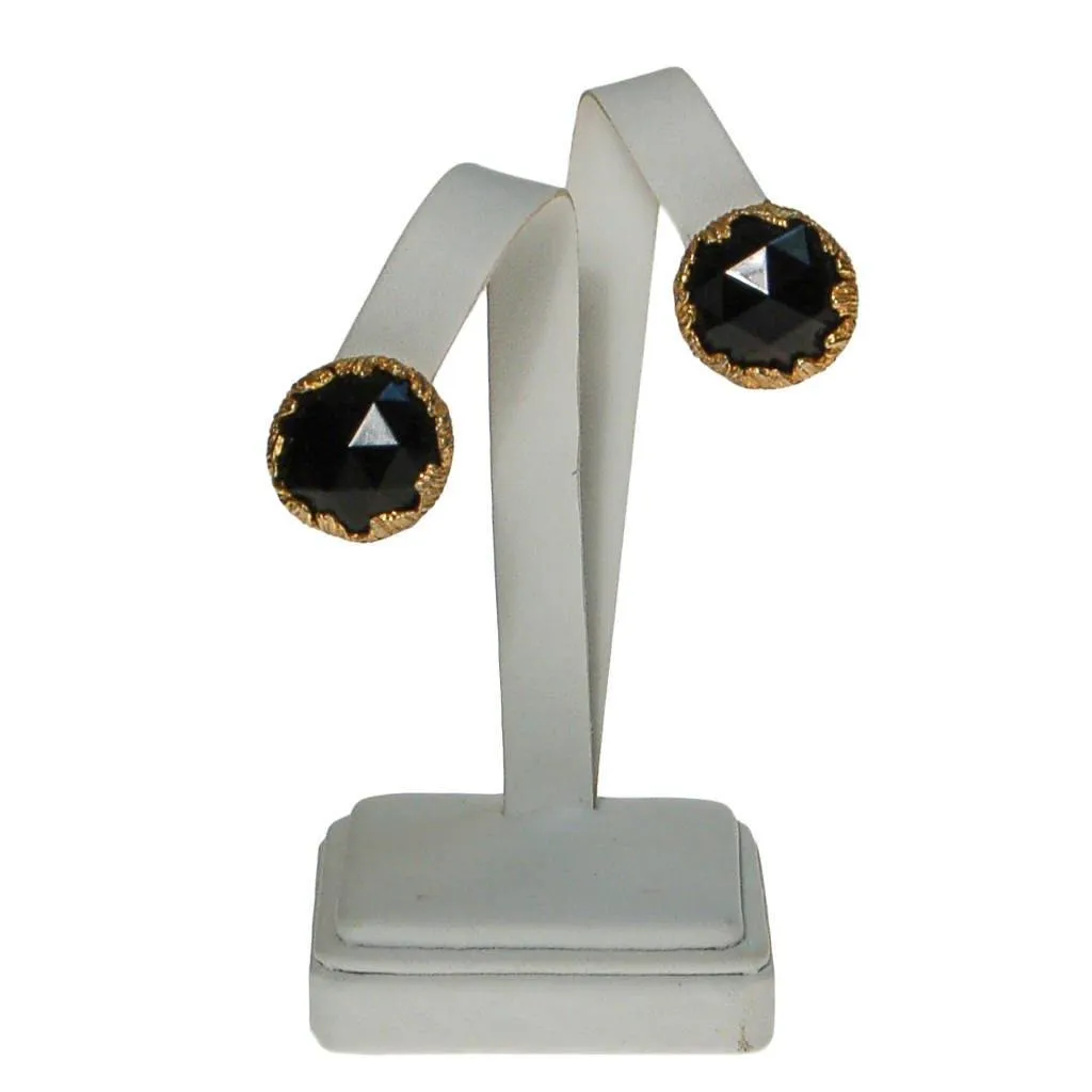 Jonne House of Schrager Black and Gold Clip Earrings