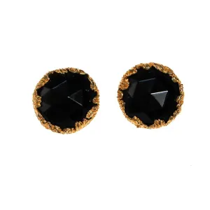 Jonne House of Schrager Black and Gold Clip Earrings