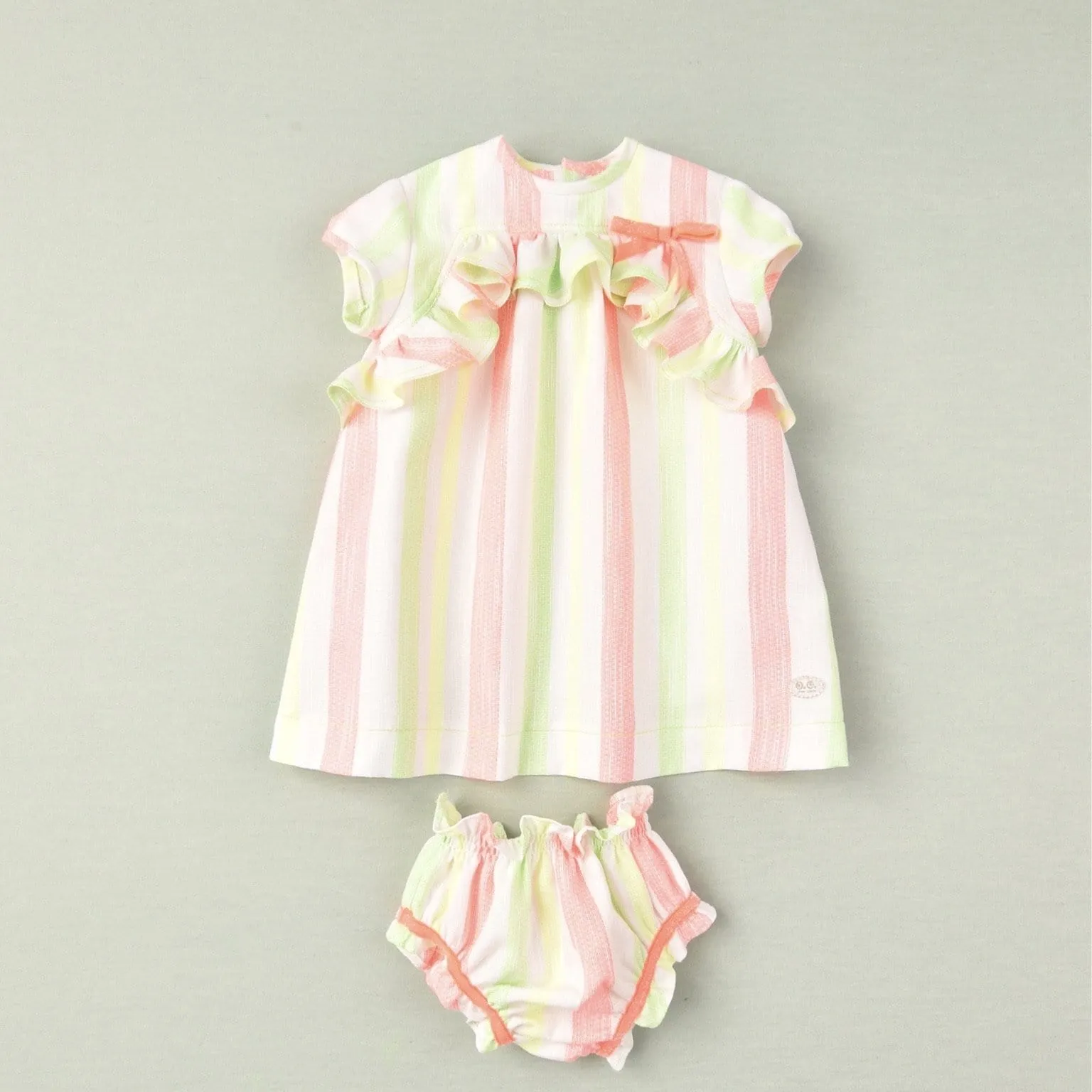 JOSE VARON - Neon Stripe Baby Dress