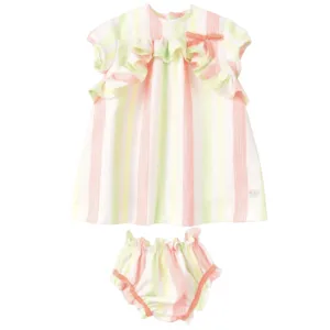 JOSE VARON - Neon Stripe Baby Dress