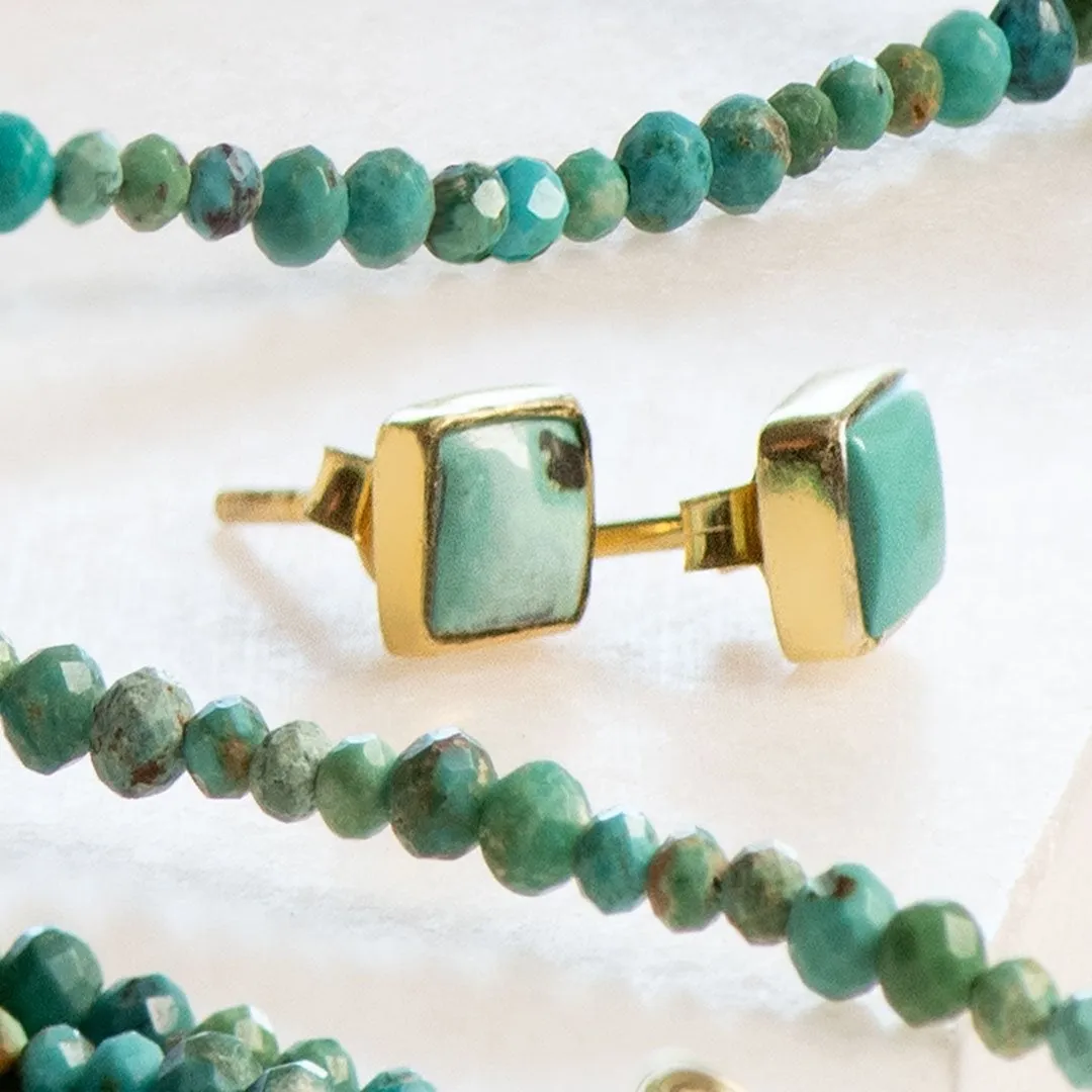 Keepsake - Turquoise and 14K Gold vermeil Heart Charm Necklace