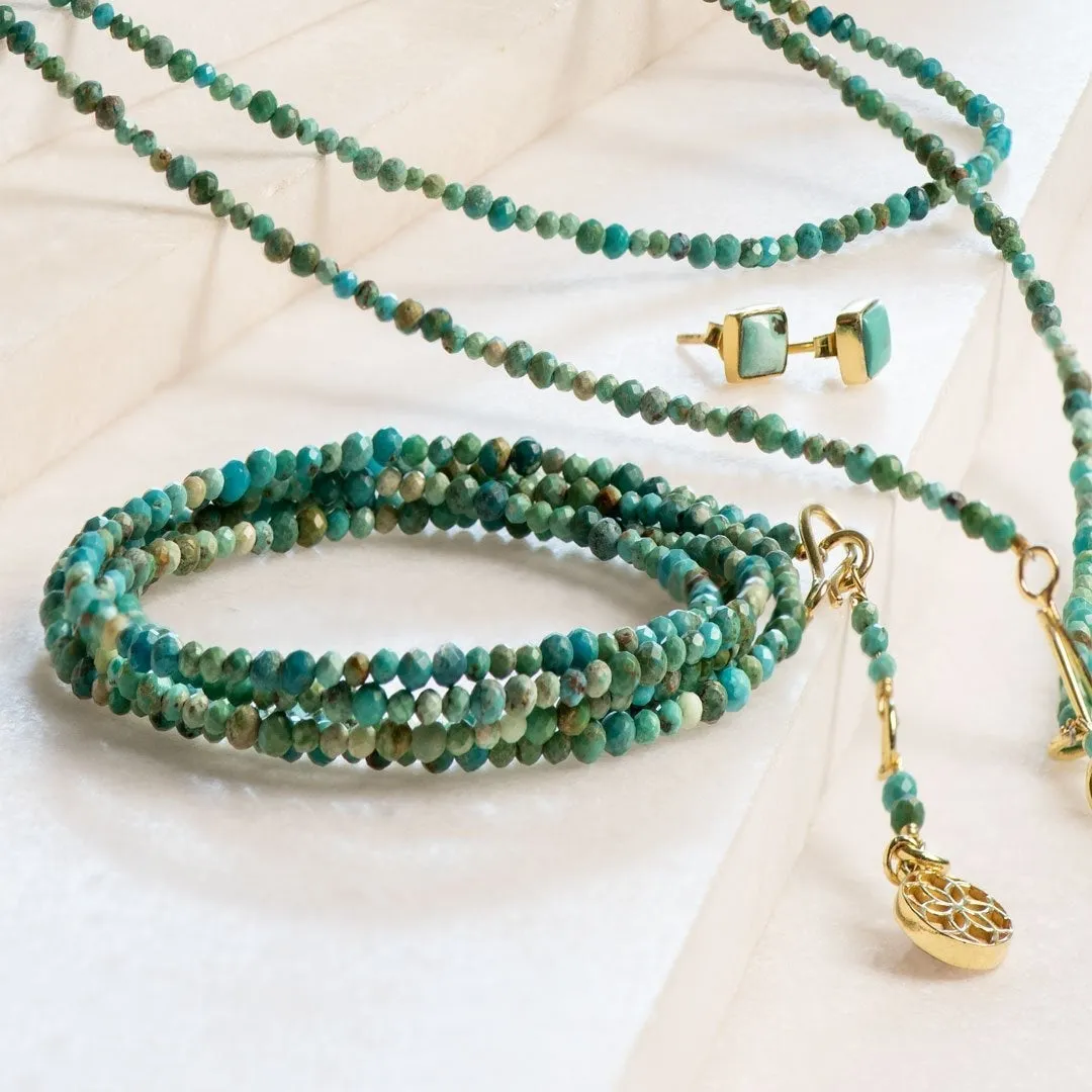 Keepsake - Turquoise and 14K Gold vermeil Heart Charm Necklace