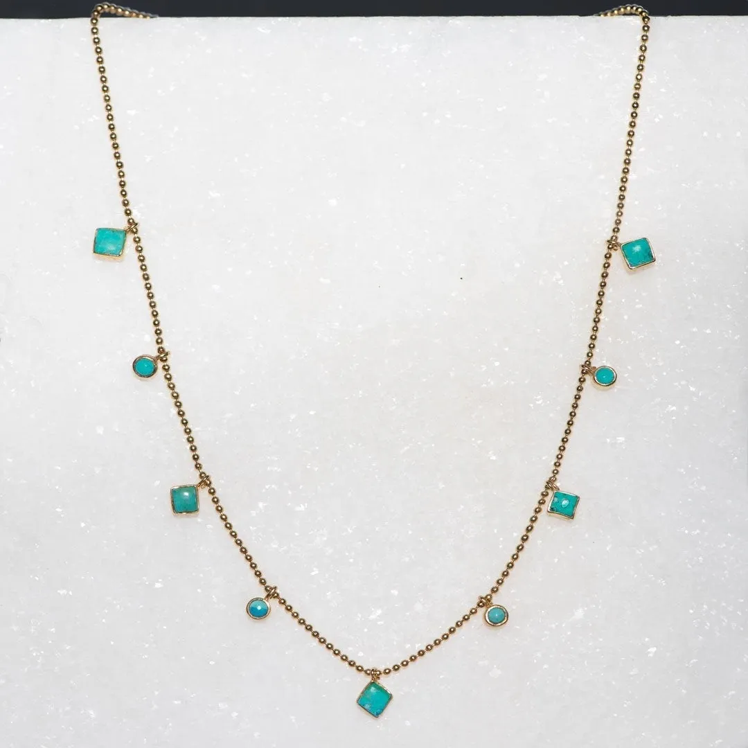 Keepsake - Turquoise and 14K Gold vermeil Heart Charm Necklace