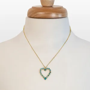 Keepsake - Turquoise and 14K Gold vermeil Heart Charm Necklace