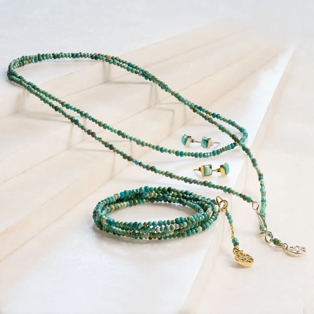 Keepsake - Turquoise and 14K Gold Vermeil Horseshoe Charm Necklace