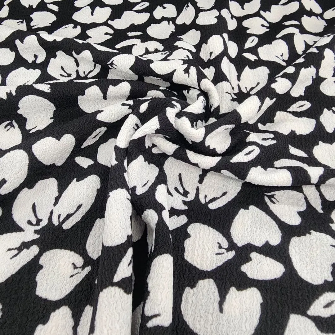 Knitted Ruched Prints Fabric Col 36 150 cm