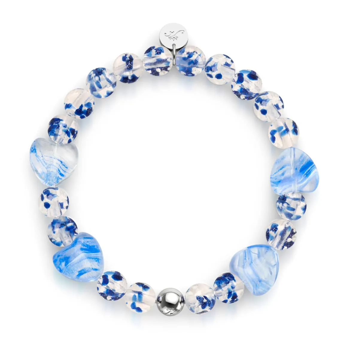 Lapis Flame | Firefly Glass x Murano Glass Hearts Bracelet