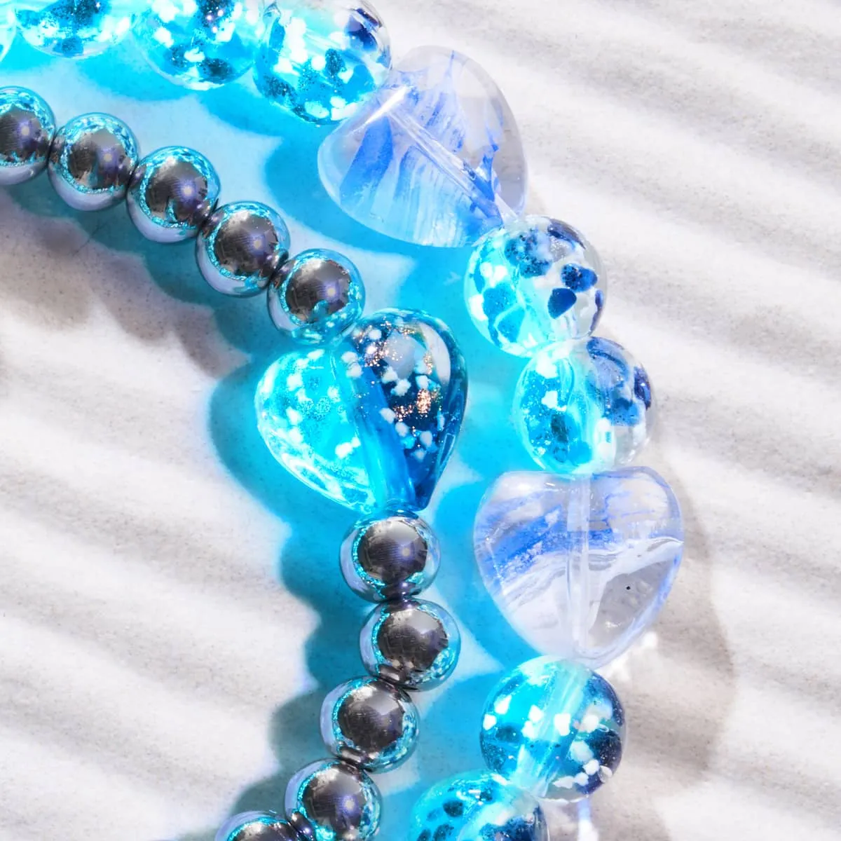 Lapis Flame | Firefly Glass x Murano Glass Hearts Bracelet