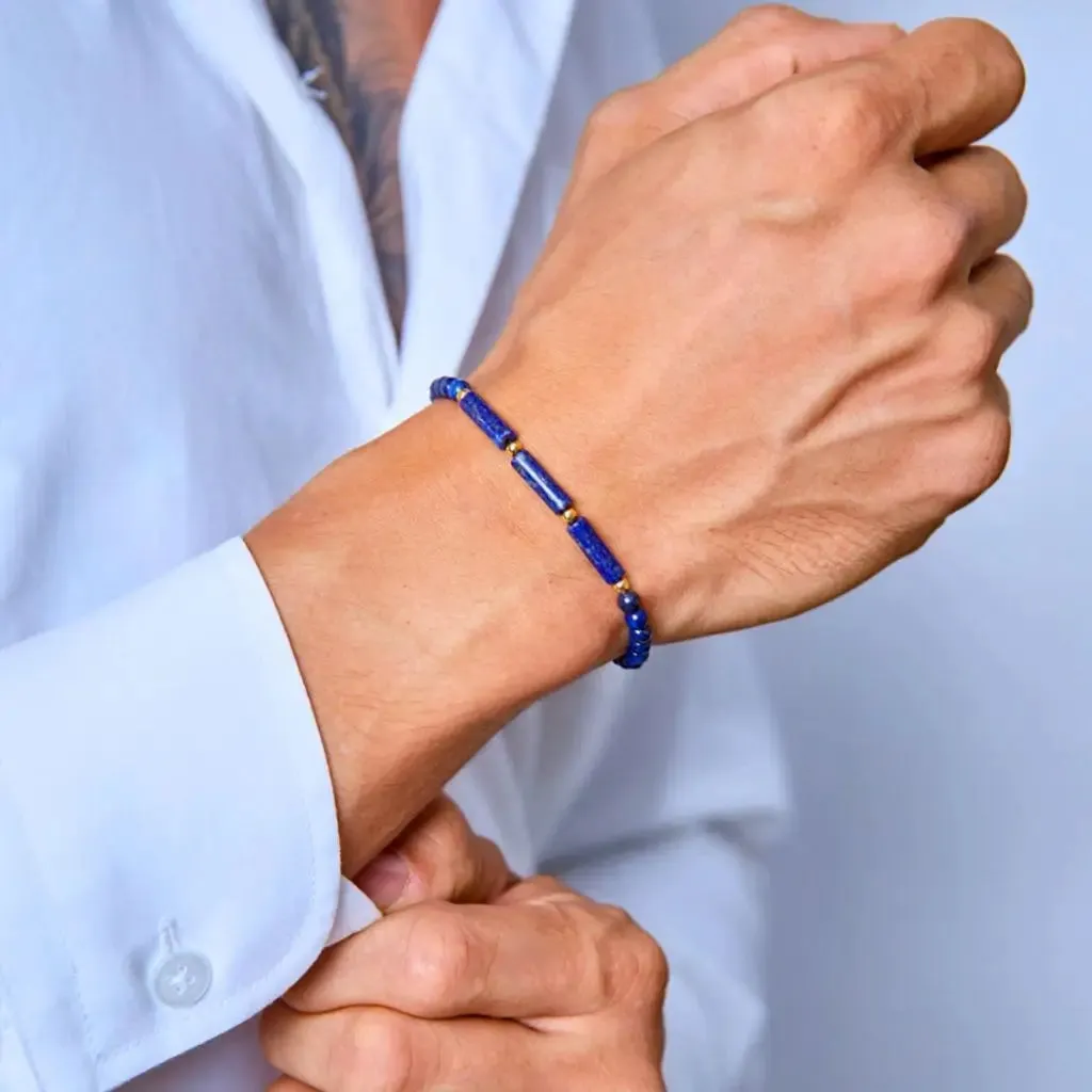 Lapis Lazuli & 14K Gold Bead Bracelet