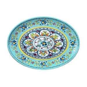 Le Cadeaux Madrid Turquoise Melamine Oval Platter