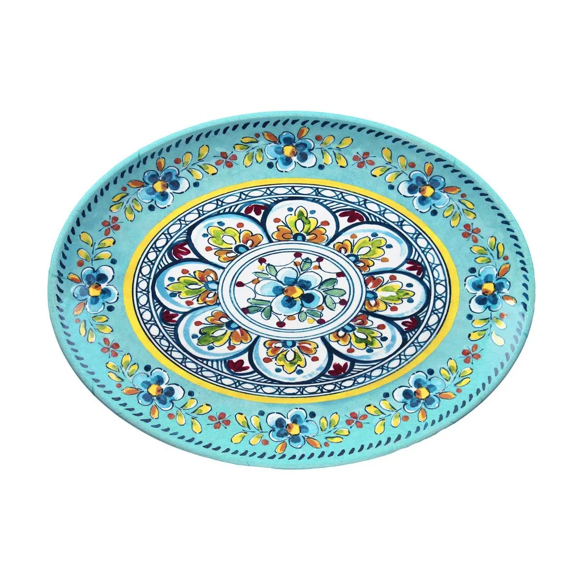 Le Cadeaux Madrid Turquoise Melamine Oval Platter