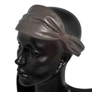 Leather Lambskin Brown Turban Headband