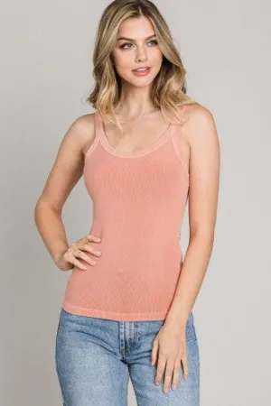 Lilac Vintage Wash Scoop Neck Rib Tank